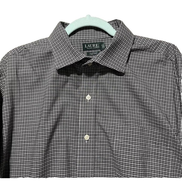 Lauren Ralph Lauren Other - Ralph Lauren Dress Shirt Mens 17 1/2 Black Plaid Classic Fit Non Iron Preppy